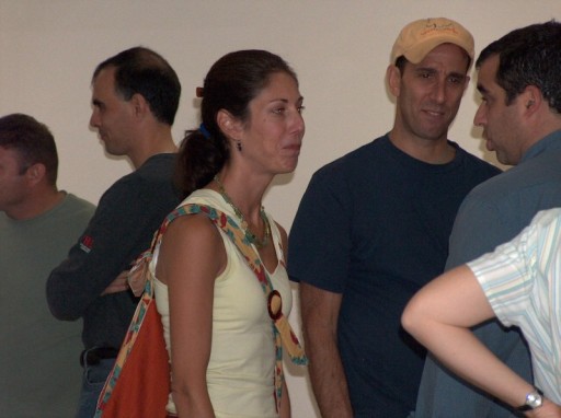 Meagan Long Thaler and her husband Peter with Russell Wolff. Tim Kelly in the background.